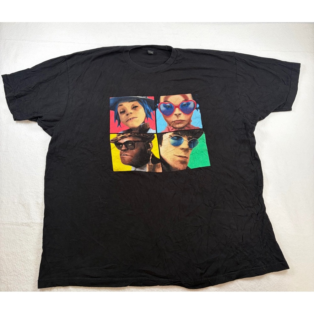Gorillaz Humanz Graphic T-Shirt Mens XXL Black Tultex Ringspun Cotton Band Tee